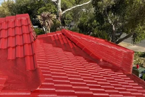 Tiled roof with fresh coating